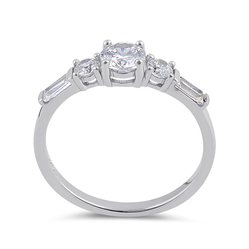 Sterling Silver Clear CZ Classy Engagement Ring