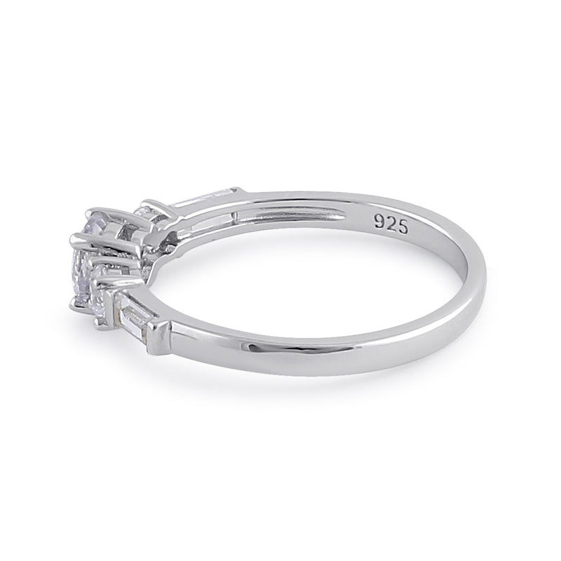 Sterling Silver Clear CZ Classy Engagement Ring