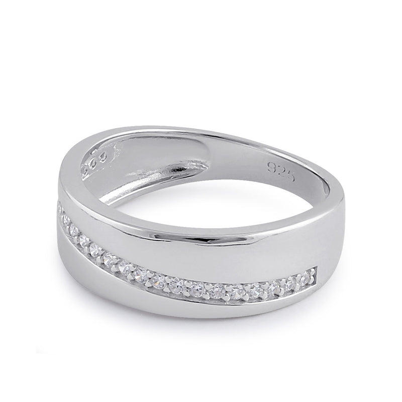 Sterling Silver Clear CZ Band Ring