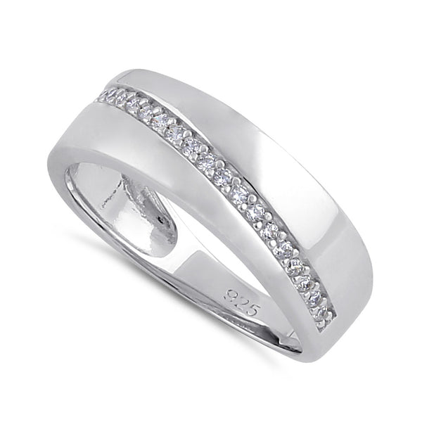 Sterling Silver Clear CZ Band Ring
