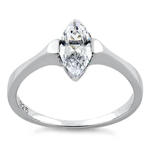 Sterling Silver Marquis Clear CZ Ring