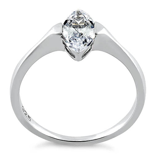 Sterling Silver Marquis Clear CZ Ring