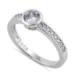 Sterling Silver Clear CZ Round Engagement Ring