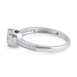 Sterling Silver Clear and Spinel CZ Engagement Ring