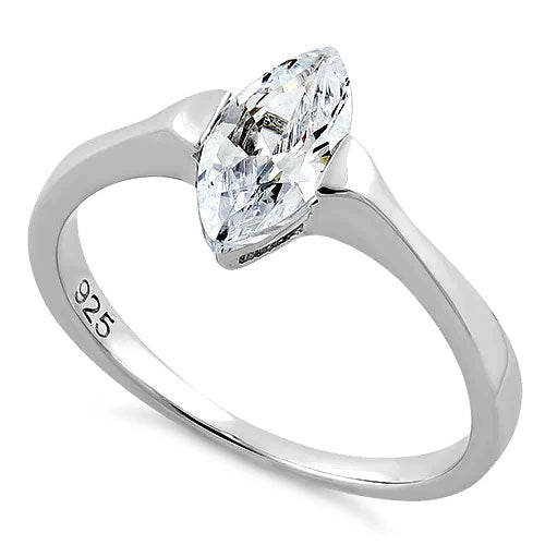 Sterling Silver Marquis Clear CZ Ring