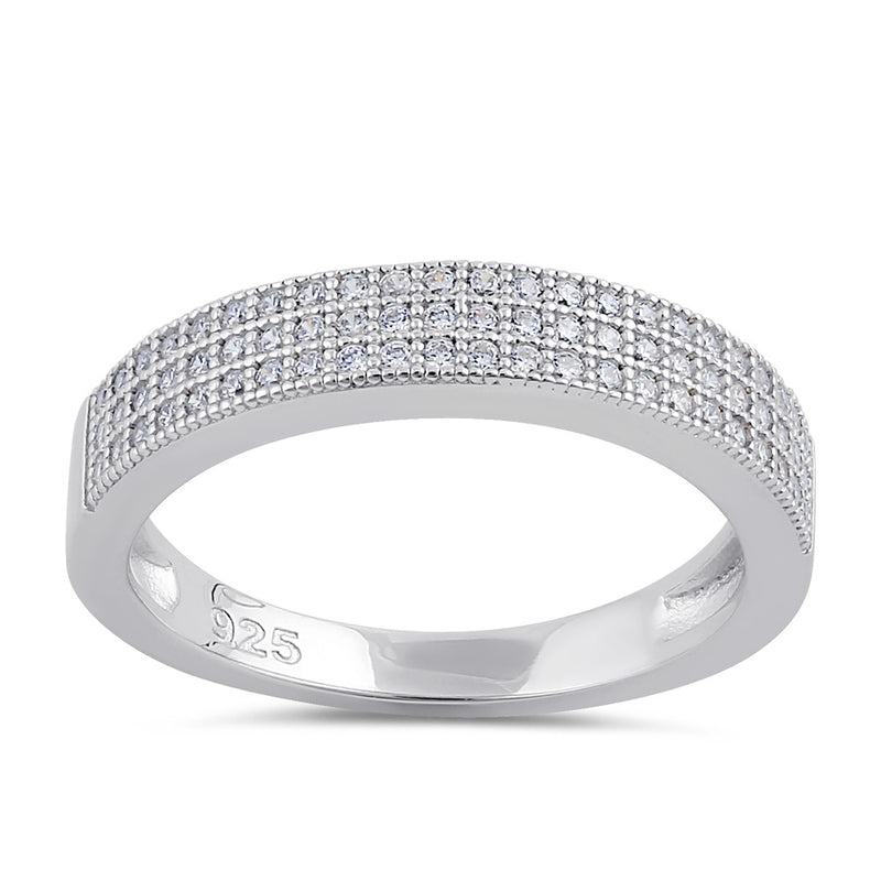 Sterling Silver Half Eternity Clear CZ Band Ring
