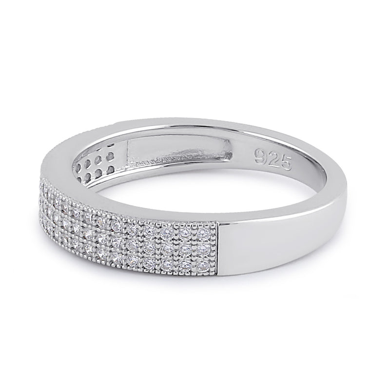 Sterling Silver Half Eternity Clear CZ Band Ring