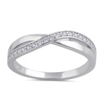 Sterling Silver CZ Infinity Twist Ring