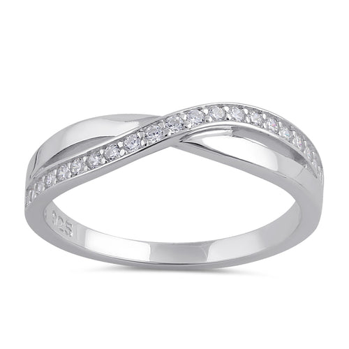 Sterling Silver CZ Infinity Twist Ring