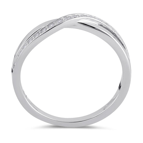 Sterling Silver CZ Infinity Twist Ring