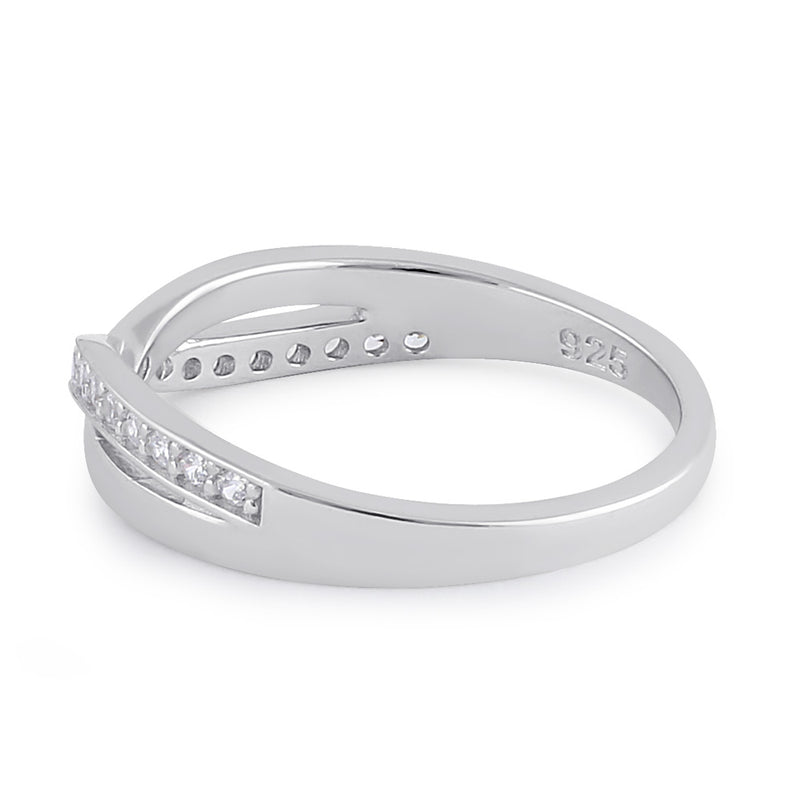 Sterling Silver Clear CZ Infinity Twist Ring
