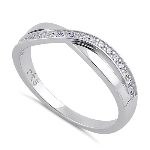Sterling Silver CZ Infinity Twist Ring
