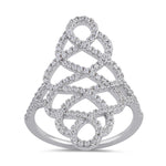 Sterling Silver Figure 8 Extravagant Clear CZ Ring