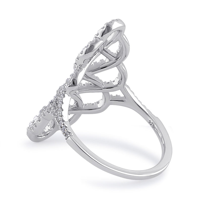 Sterling Silver Figure 8 Extravagant Clear CZ Ring