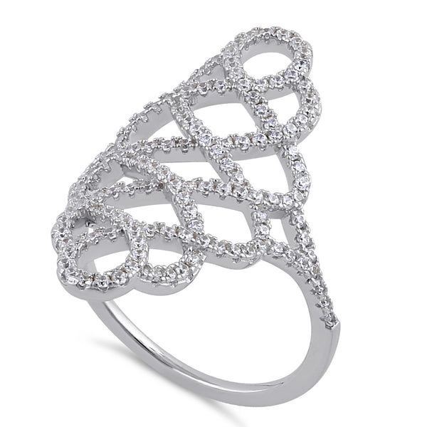 Sterling Silver Figure 8 Extravagant Clear CZ Ring