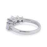 Sterling Silver Clear CZ Princess Tier Engagement Ring