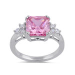 Sterling Silver Elegant Pink CZ Ring