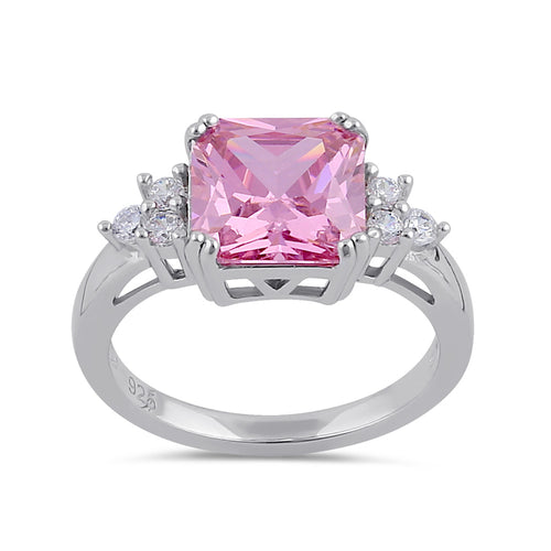 Sterling Silver Elegant Pink CZ Ring