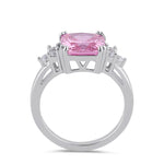 Sterling Silver Elegant Pink CZ Ring