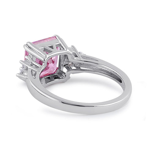 Sterling Silver Elegant Pink CZ Ring