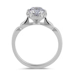 Sterling Silver 6.5mm Clear CZ Vintage Crown Setting Ring