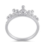 Sterling Silver Clear CZ Princess Crown Ring