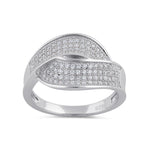 Sterling Silver Clear CZ Thick Twist Ring
