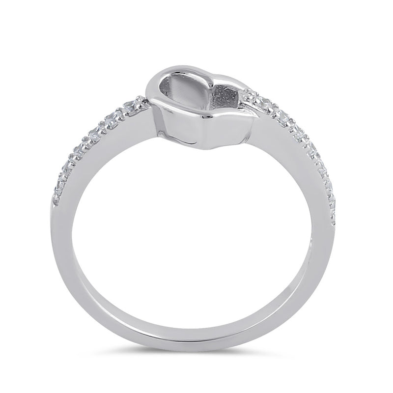 Sterling Silver Clear CZ Heart Design Ring