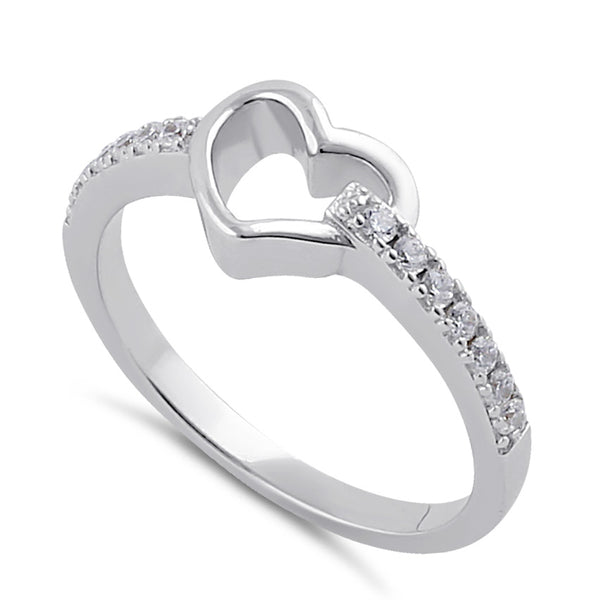 Sterling Silver Clear CZ Heart Design Ring