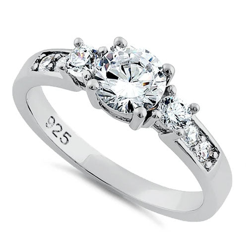 Sterling Silver Engagement CZ Ring