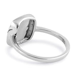 Sterling Silver Square Blue Lab Opal Ring