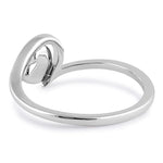 Sterling Silver Blue Lab Opal  Heart in Wave Ring