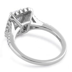 Sterling Silver Emerald-Cut Halo CZ Engagement Ring