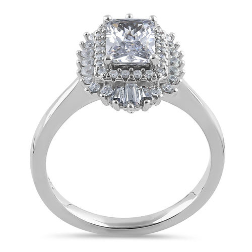 Sterling Silver Vintage CZ Cluster Ring