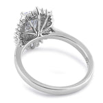 Sterling Silver Vintage CZ Cluster Ring