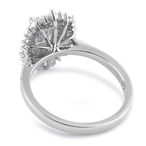 Sterling Silver Vintage CZ Cluster Ring