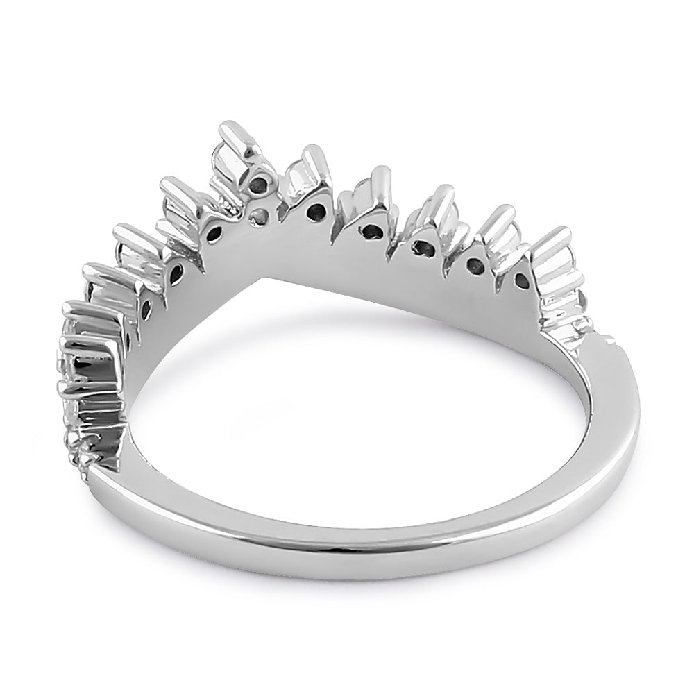 Sterling Silver CZ Crown Ring