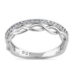Sterling Silver Half-Eternity Twist CZ Ring