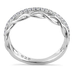 Sterling Silver Half-Eternity Twist CZ Ring