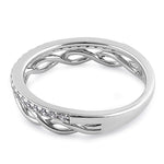 Sterling Silver Half-Eternity Twist CZ Ring