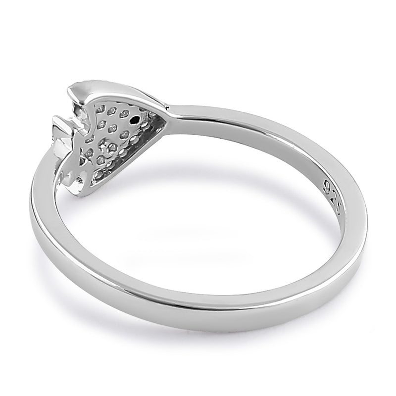 Sterling Silver CZ Fish Ring
