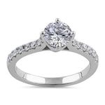 Sterling Silver Round CZ Engagement Ring