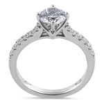 Sterling Silver Round CZ Engagement Ring