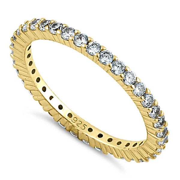 Gold Plated Sterling Silver Eternity CZ Ring