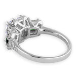 Sterling Silver Princess-Cut Green CZ Ring