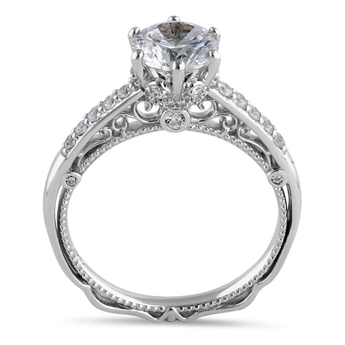 Sterling Silver Victorian Cathedral CZ Ring