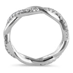 Sterling Silver Eternity Braided CZ Ring