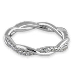 Sterling Silver Eternity Braided CZ Ring
