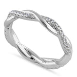 Sterling Silver Eternity Braided CZ Ring
