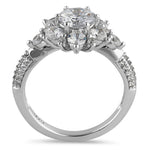 Sterling Silver Wild Flower CZ Engagement Ring